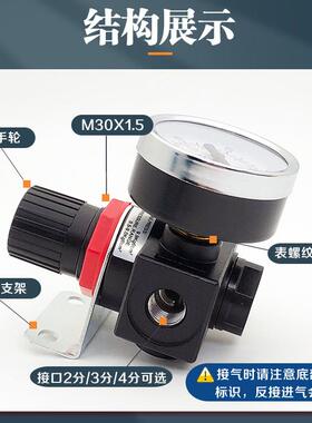 空气调压阀 2分3分4分气动压力减压阀BR4000 BR3000 BR2000调节阀