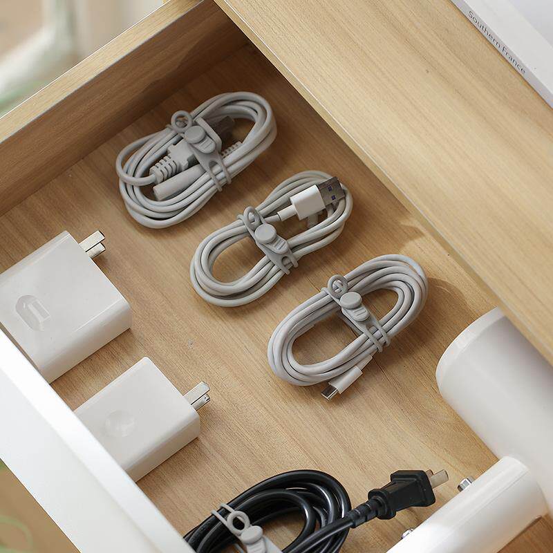 数据线收纳扣手机充电线固定扣硅胶扎带多功能理线器魔术绑带神器