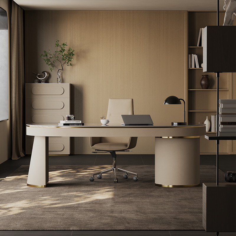 生态纳帕皮零油漆工艺高端办公桌