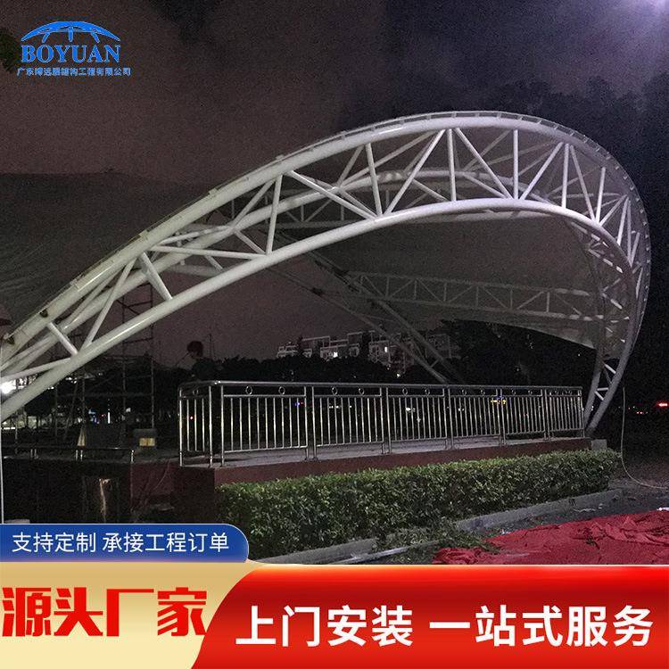 户外景区商业广场体育场馆舞台膜结构钢结构张拉膜遮阳雨棚pvdf膜