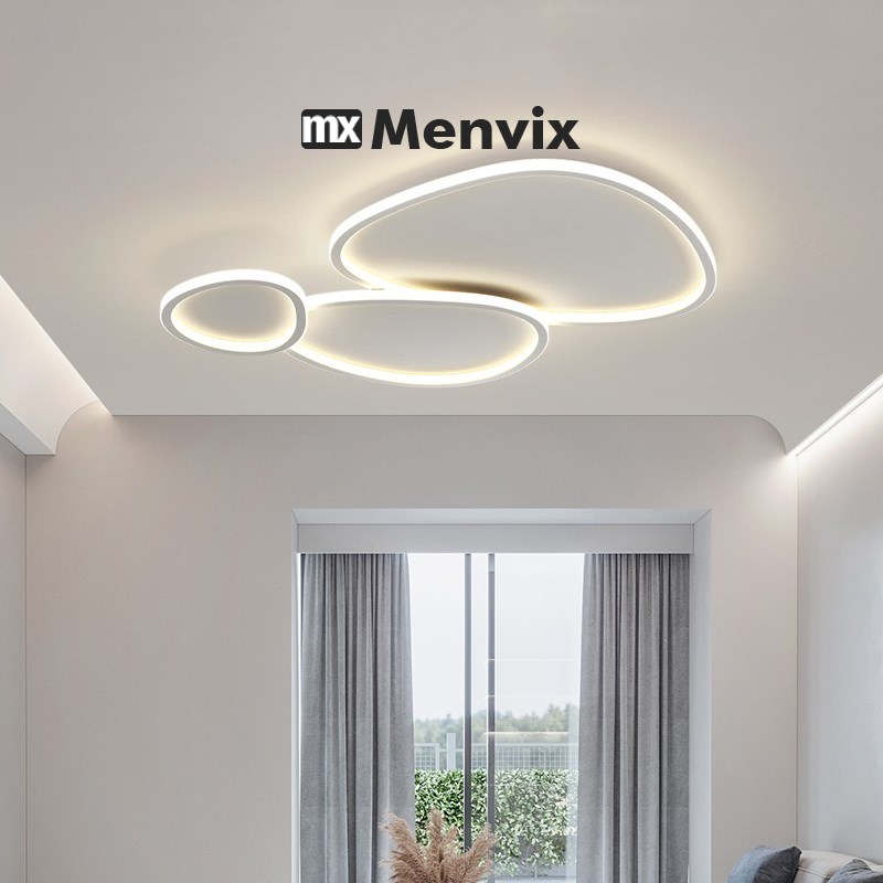 Menvix鹅卵石客厅灯简约大气主卧室餐厅灯具极简设计感云朵吸顶灯