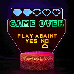 电竞房摆件装饰小夜灯光污染个性创意男生卧室网吧游戏LED小台灯