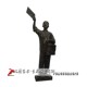 玻璃钢仿铜人物雕塑景观广场铸铜卖东西小贩雕像铜雕人物可定制做