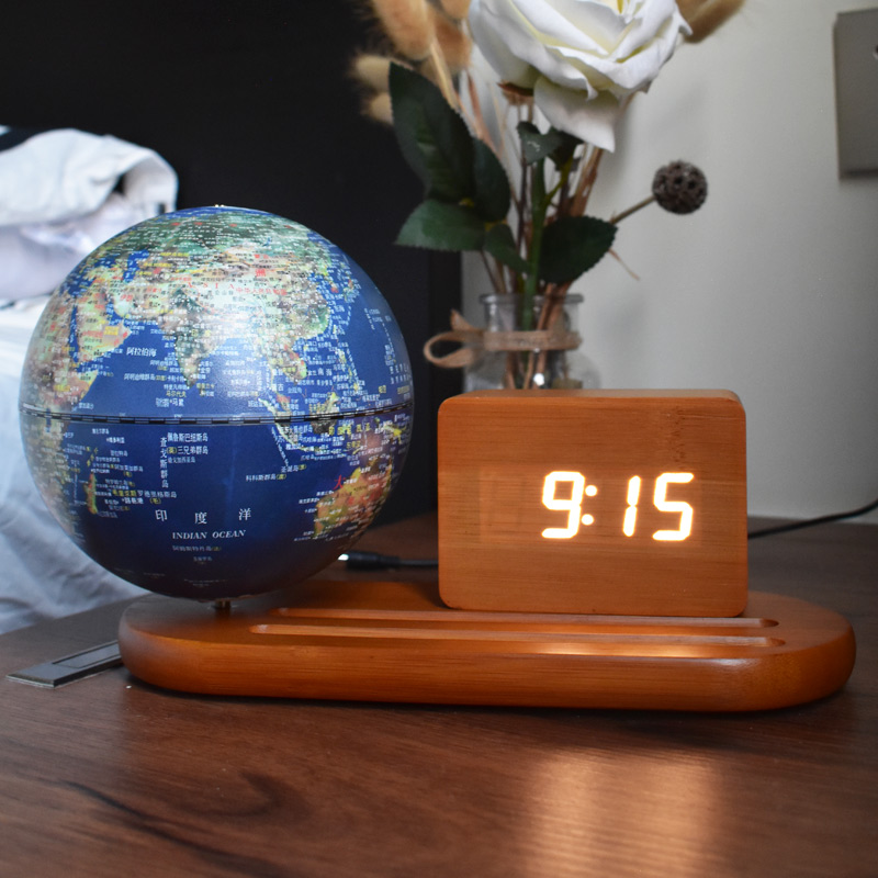 funglobe地球仪13cm小号电子时钟高端家居摆件AR学生用高中生儿童