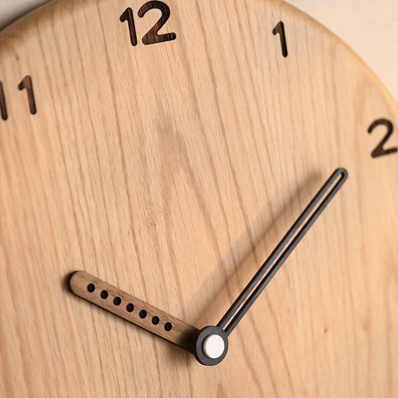 天然橡木挂钟实木客厅卧室挂墙新款时钟静音钟表,家居饰品,挂钟,淘宝优惠券,粉丝福利购,淘宝优惠卷