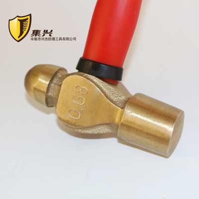 黄铜圆头锤塑柄黄铜锤铜锤手锤奶头锤防爆圆头锤2.g