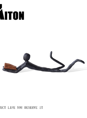 现代抽象物看书雕塑样板房酒店电视柜客厅玄关书房铁艺术品