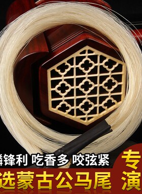二胡弓子白马尾琴弓备用马尾毛天然内蒙公马尾易上松香