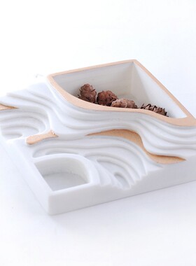 新售楼处样板房软装饰品砂岩石艺术烟灰缸茶几工艺品摆设