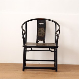 做旧藤面圈椅仿古太师椅茶椅围椅实木椅子靠背椅垂手扶手圈椅