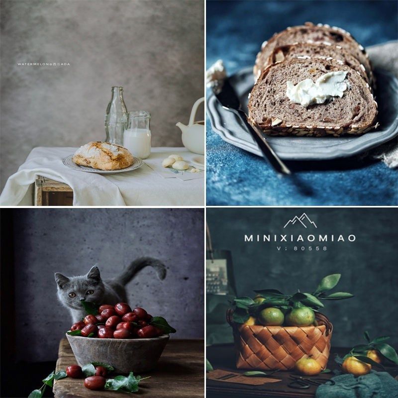 新款水泥墙宠物拍照背景纸布 高端复古裂纹拍照道具IN美食摄影