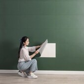 肤感仿瓷砖纸墙防水防潮自砖卧室翻新装 饰铝塑板墙纸