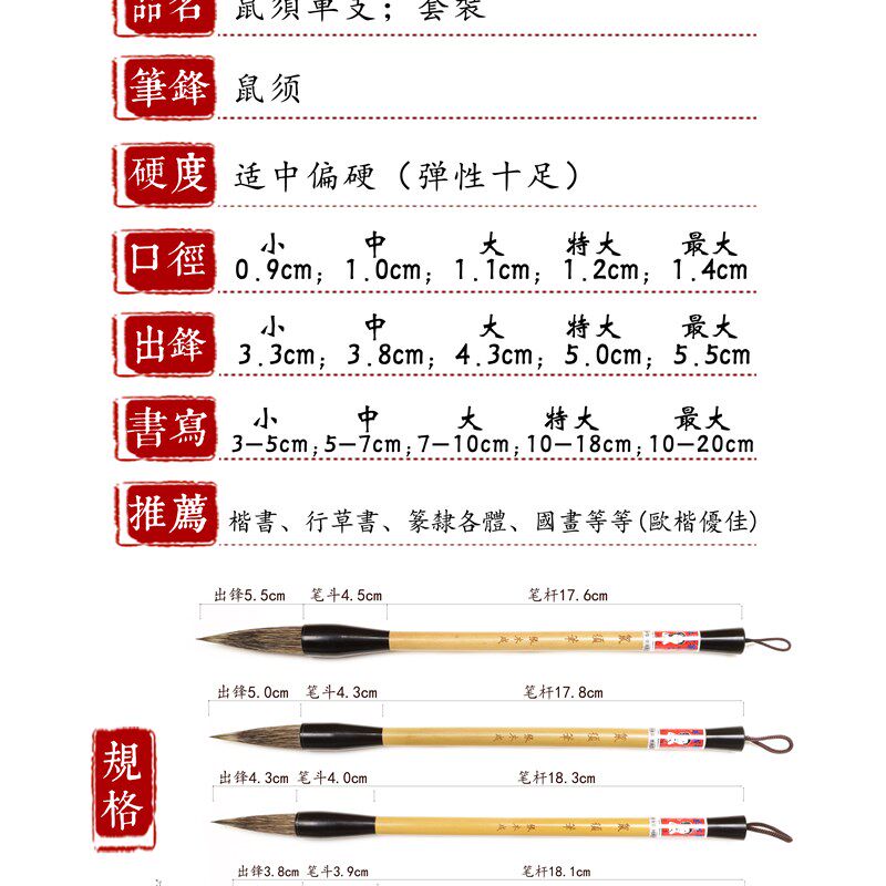 张木成鼠须毛笔楷书湖笔欧楷毛笔田英章毛笔兼毫楷书