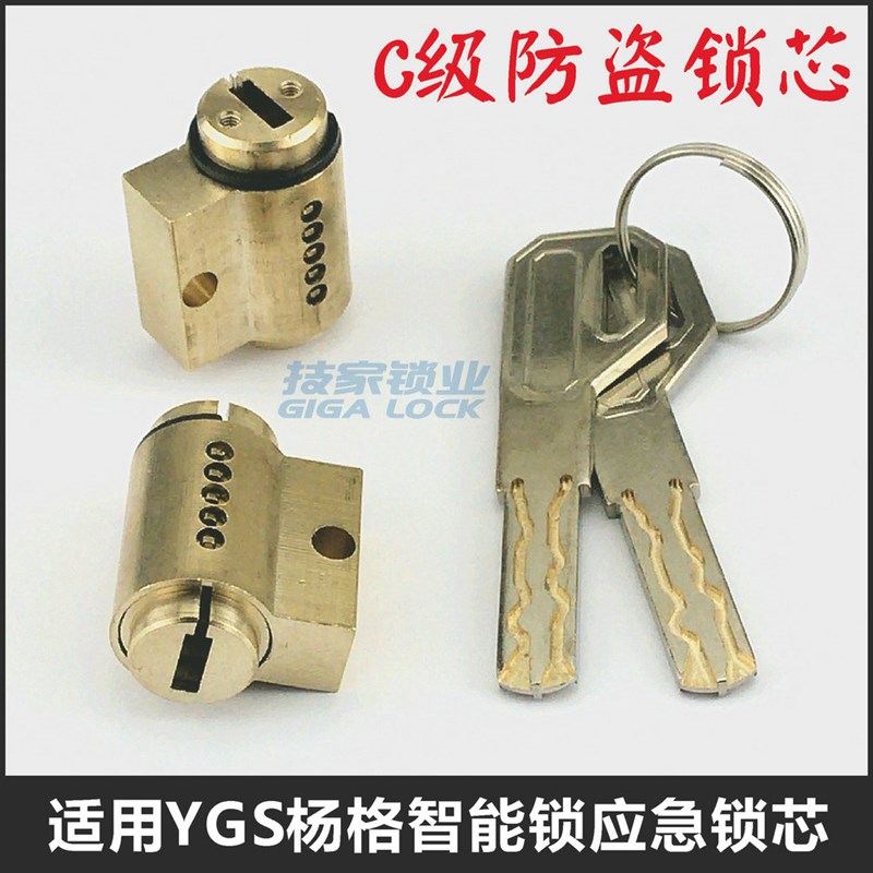 适用YGS杨格智能锁锁芯 指纹锁应急锁芯单孔电子门锁锁芯锁芯锁头