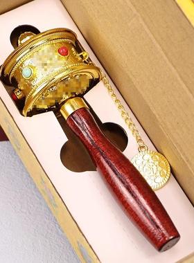 藏式手摇转金筒西藏手持转轮简经筒六字真言民族装饰品藏族转