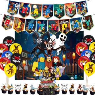 Roblox主题生日派对装饰99 Nights in The Forest拉旗气球背景布