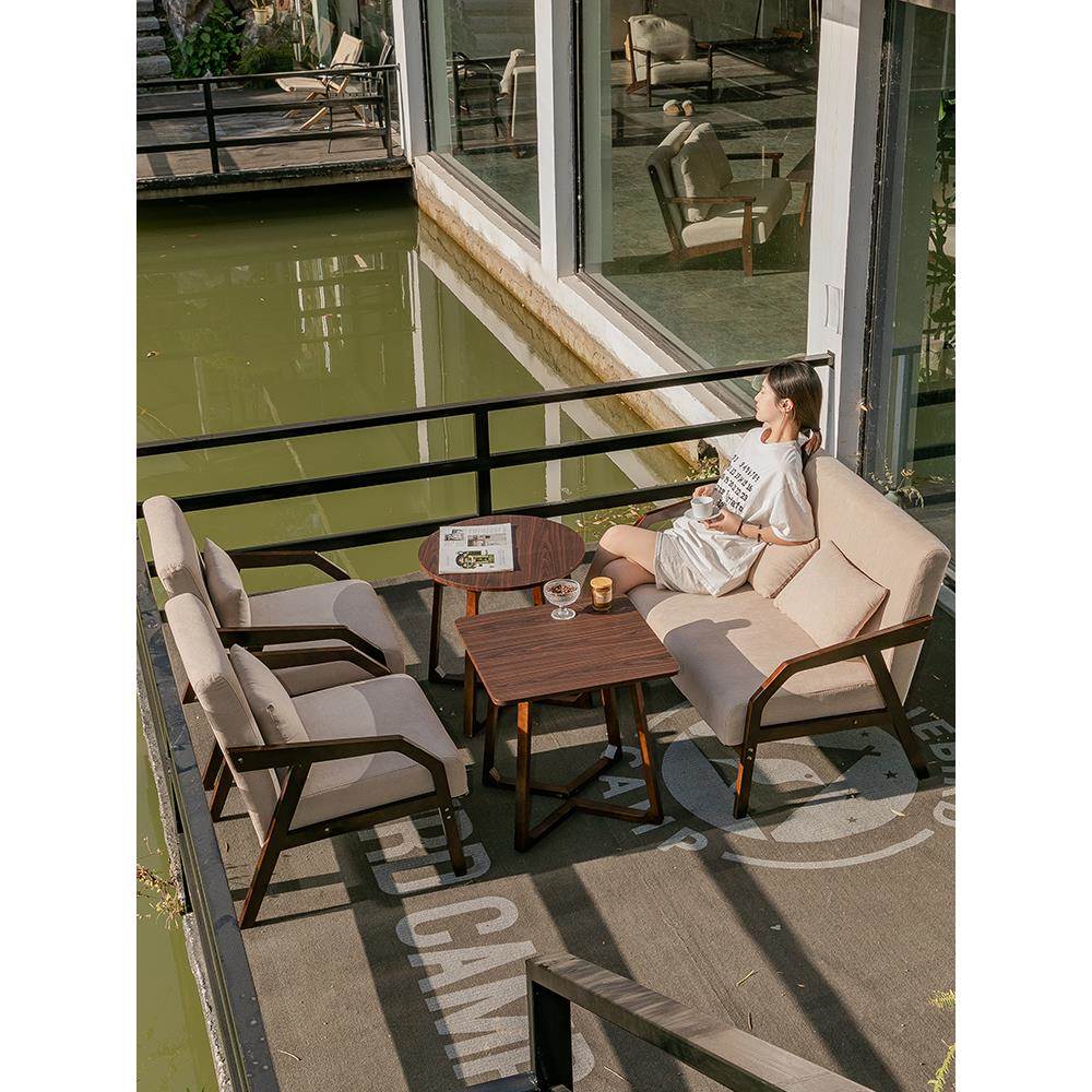 咖啡店沙发桌椅组合奶茶店书吧清酒吧网红餐厅沙发洽谈休闲椅商用