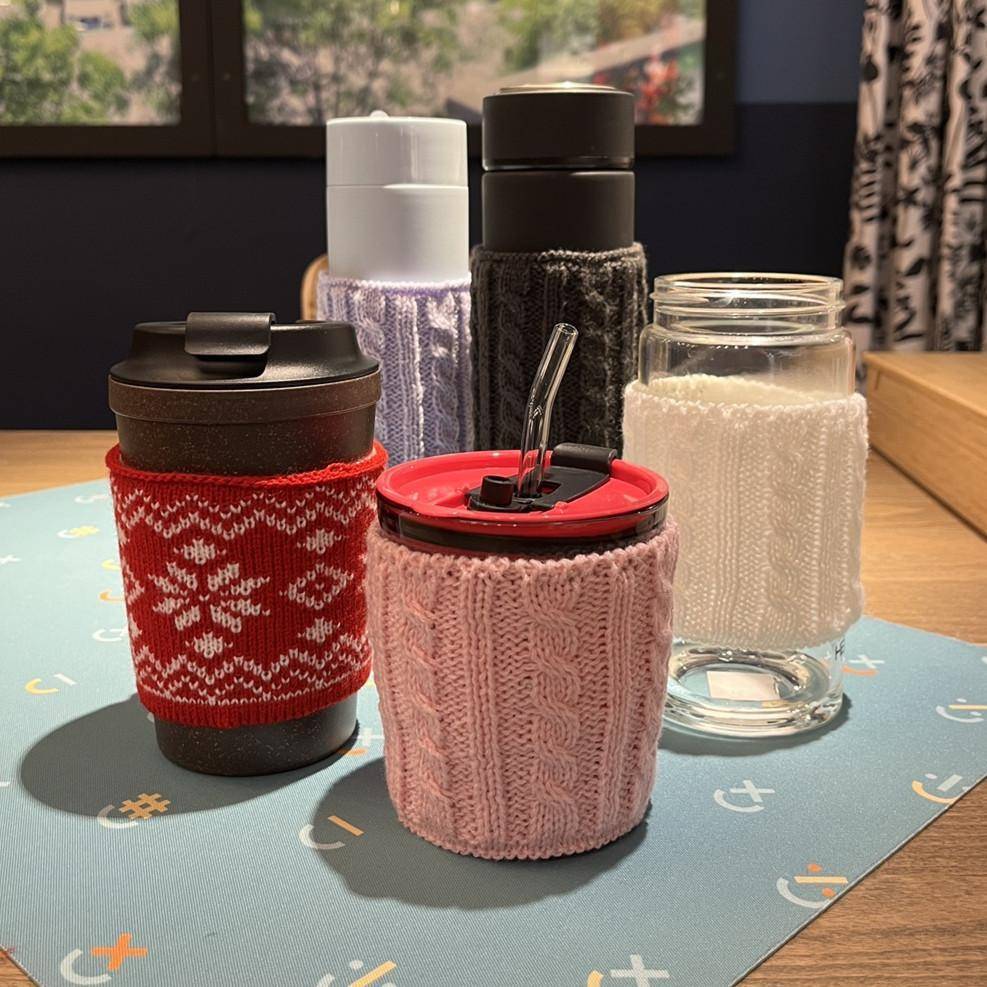 隔热隔冷咖啡杯杯套毛线杯套茶杯马克杯钩织套麻花线针织套