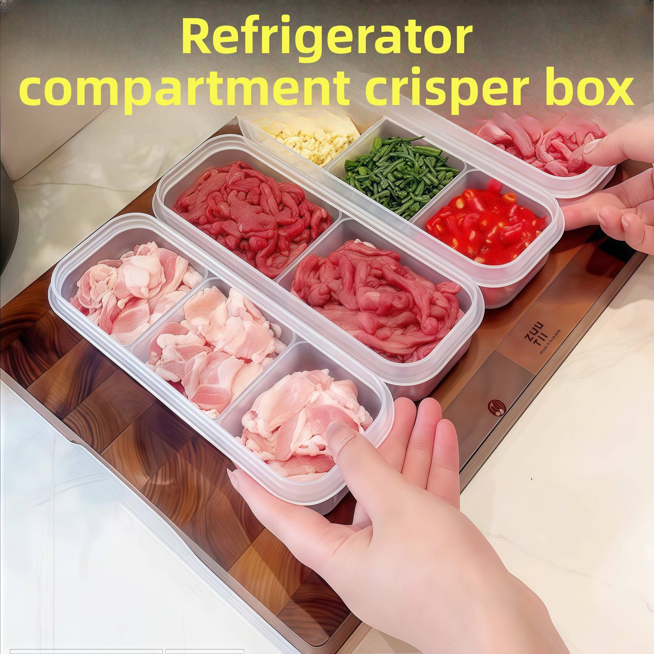 窄缝冰箱分格保鲜盒冰箱冻肉盒子冷冻食品级食物收纳盒分装盒家用