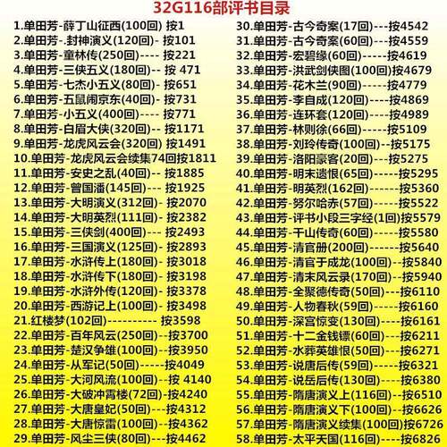 评书全集记忆卡老年人32G记忆卡单田芳刘兰芳音频mp3收音机TF卡播