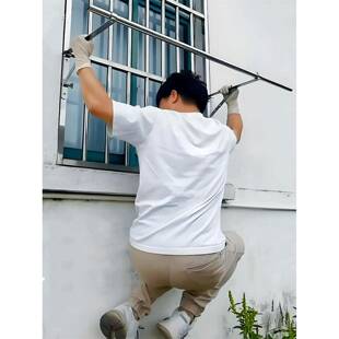 沛兴不锈钢阳台家用防盗网侧装式固定晾衣杆三角支撑架,无需打孔