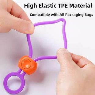 彩色密封绳带厨房食品保存密封夹多功能电缆组织者创意绳带