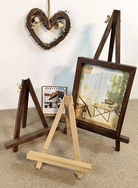 黑胡桃展示架三角支架桌面装饰画架折叠架摆件北欧风木质相框托架