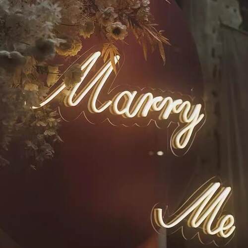 生日快乐表白led霓虹灯带定制婚礼发光字母marry me求婚灯牌装饰