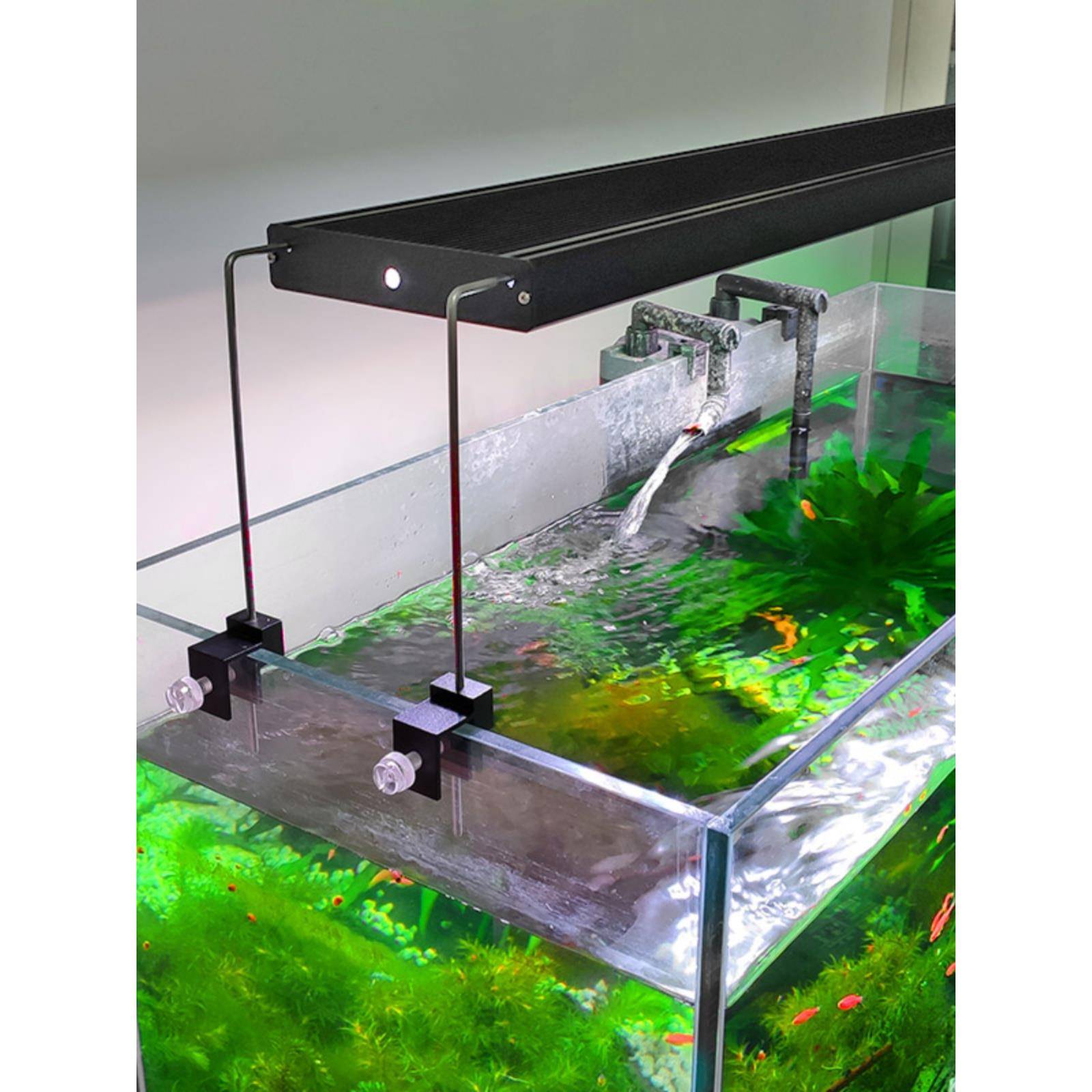 LED水族灯具可升降分体式不锈钢丝铝材底座支架水族配件T33小支架