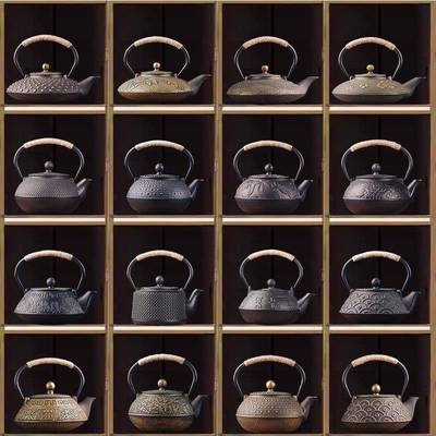 中式宋代美学茶室摆件茶壶茶具装饰柜样板房博古架茶道复古风铁壶