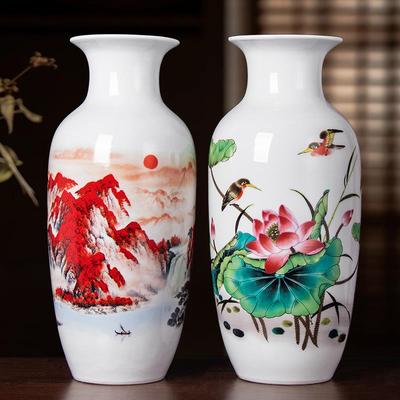 景德镇陶瓷器花瓶落地客厅清仓大号插花水培富贵竹博古架酒柜摆件