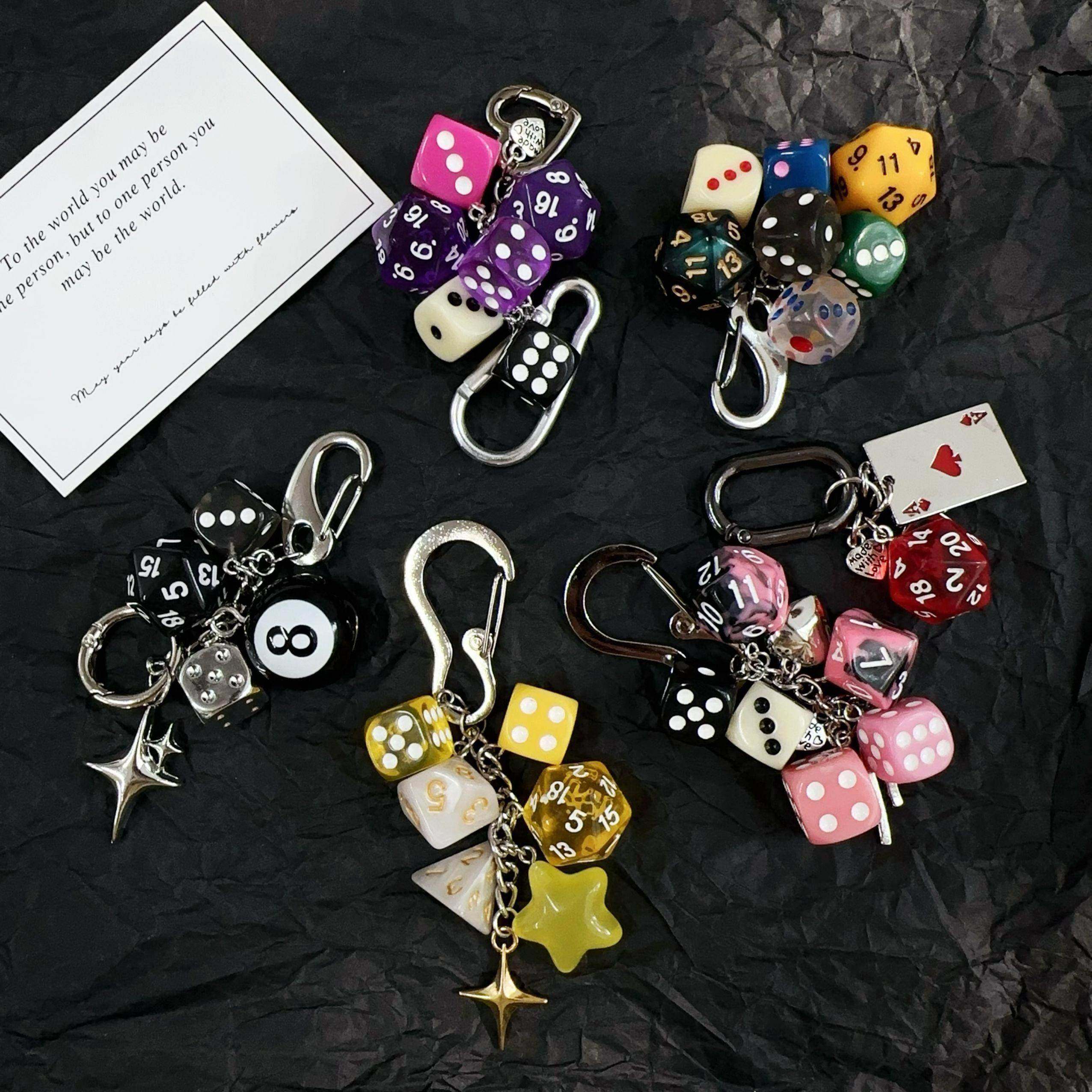 多巴胺彩色骰子异形钥匙炼创意书包个性化手机挂件钥匙炼袋挂件配,服饰配件/皮带/帽子/围巾,钥匙扣,淘宝优惠券,粉丝福利购,淘宝优惠卷