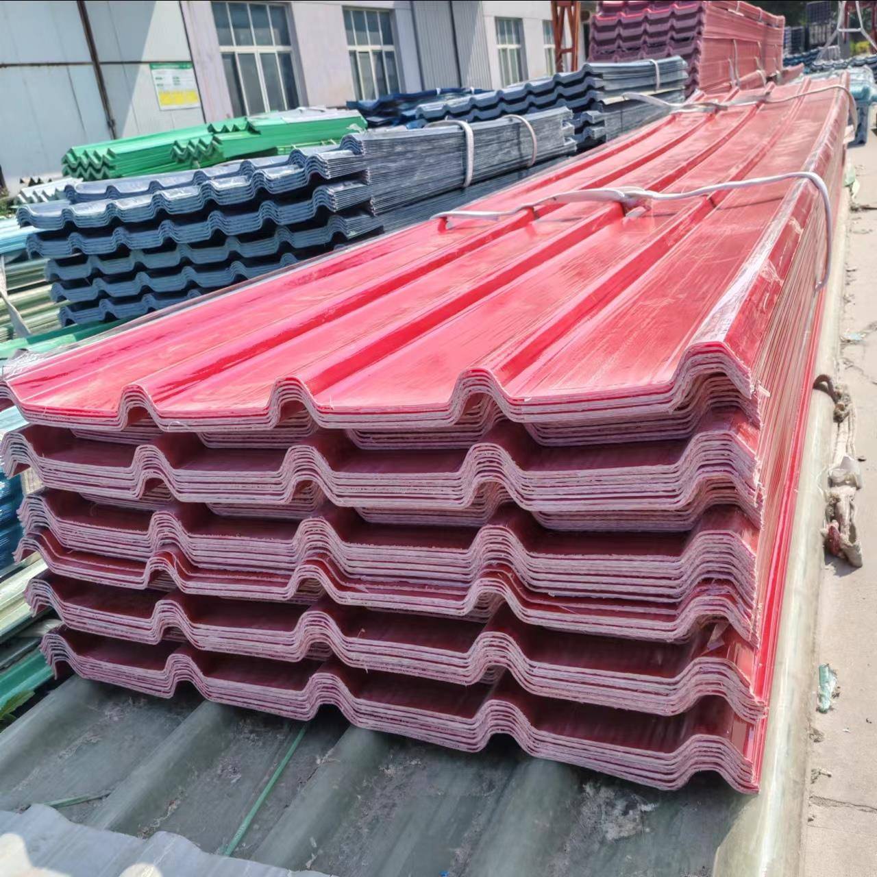 玻璃纤维瓦屋顶加厚遮阳篷阳光板塑料瓦透明瓦阳光瓦