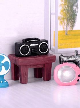 覆古家电创意装饰树脂黑白电视收音机风扇挂钟欧洲相机装饰礼品