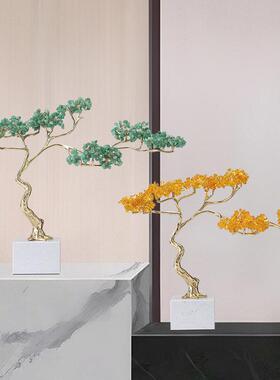 紫祥东来玄关摆件水晶发财电树客厅视柜装饰居迁饰品乔新紫祥东来