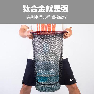 宏利钛合金大物捞网头可折叠三角形网头超轻防挂网兜钓鱼捞鱼网头