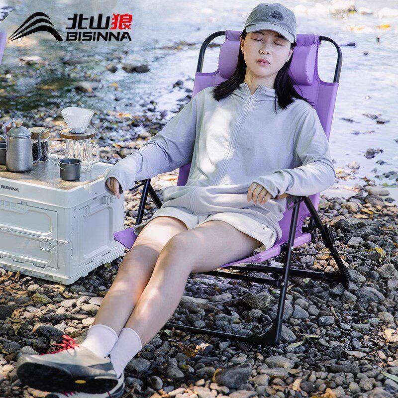 北山狼躺椅户外露营折椅叠办室午YZ066休公睡躺椅钓鱼椅子野午营