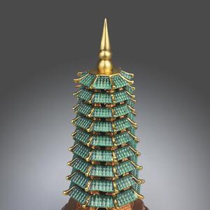 纯黄彩八9卦文昌塔摆件UGT层层金榜题名家居书桌装铜饰摆九设工艺