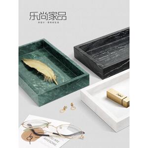 天然大理堪石托盘可问豪华浴访室储物托盘珠宝RHB\/RHD展示托盘斯