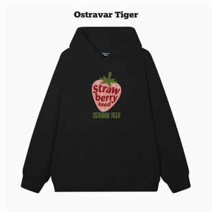 套头连帽黑白女卫衣外套 Tiger潮牌2025秋冬季 专柜新款 Ostravar