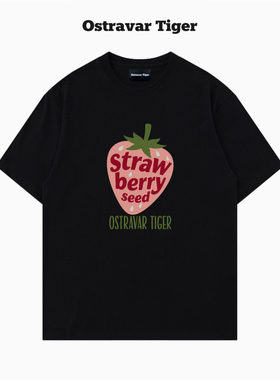 专柜新款 Ostravar Tiger潮牌2026春手绘慵懒风宽松纯棉短袖女t恤