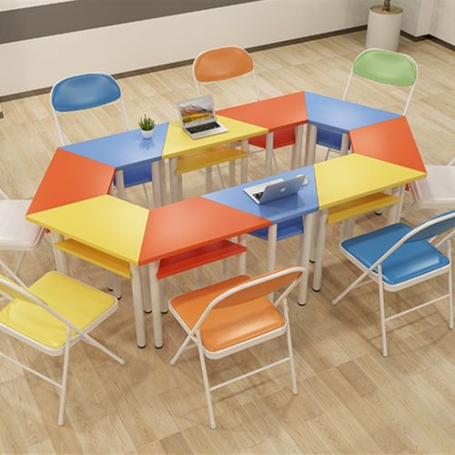 教室组合电脑桌六角六边形阅览双层拼接课桌椅桌实验学生美术梯形