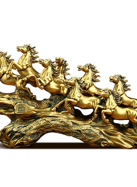 八骏雄风招财马摆件新中式客厅办公室酒柜装饰品公司乔迁开业礼品