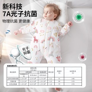 婴儿睡袋秋冬季加厚儿童分腿新生儿小宝宝纯棉A类睡衣防踢被神器