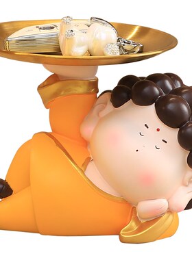 卡通可爱佛祖入户钥匙收纳玄关摆件家居客厅鞋柜电视柜桌面装饰品