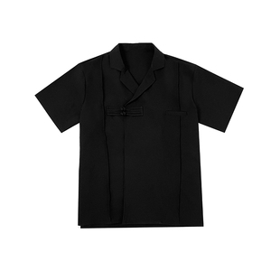盘扣衬衫 陆与山屿2023年夏季 上衣中式 衬衣女百搭休闲黑色薄款 新款