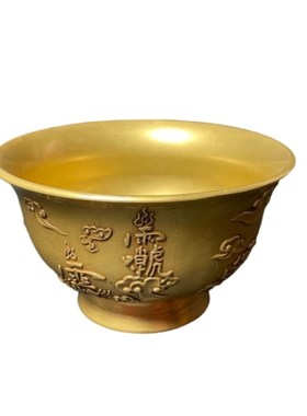 道家用品铜敕水杯净水杯道士用具供水杯讳字杯紫微讳雨渐耳铜碗