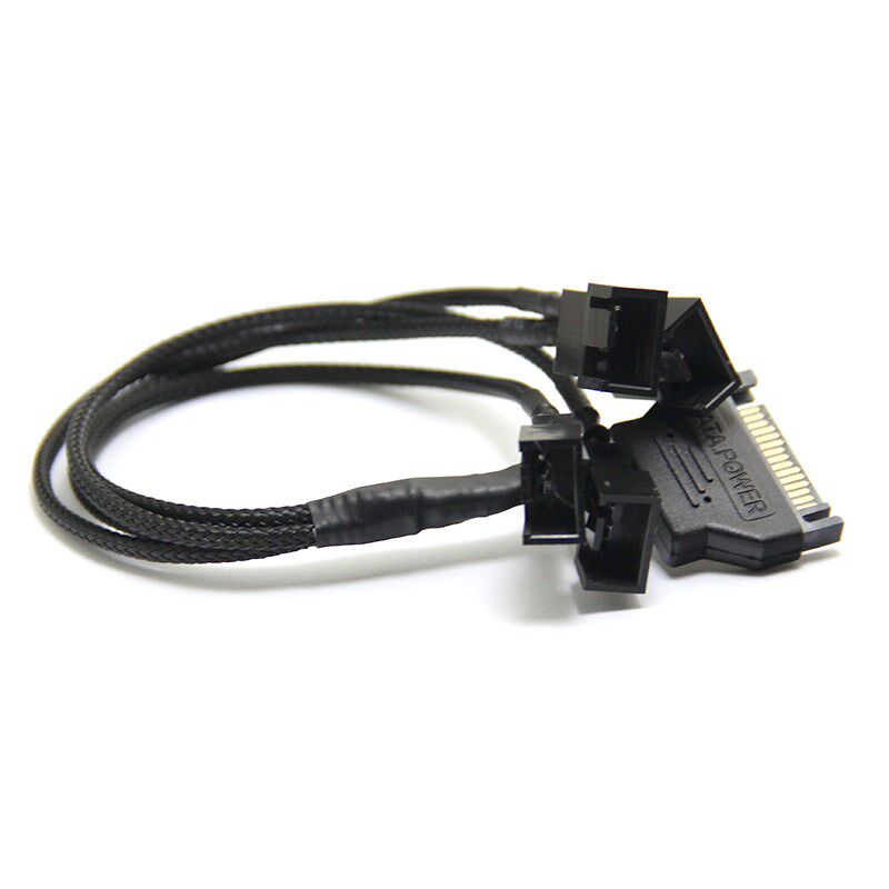sata供电线转风扇小4pin供电线sata转风扇4针转接线兼容3pin供电