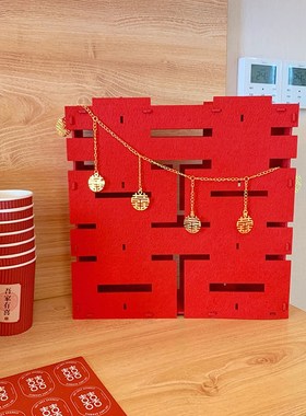 稻草兔兔结婚房装饰摆件立体喜字创意婚礼新娘拍照道具婚礼中式