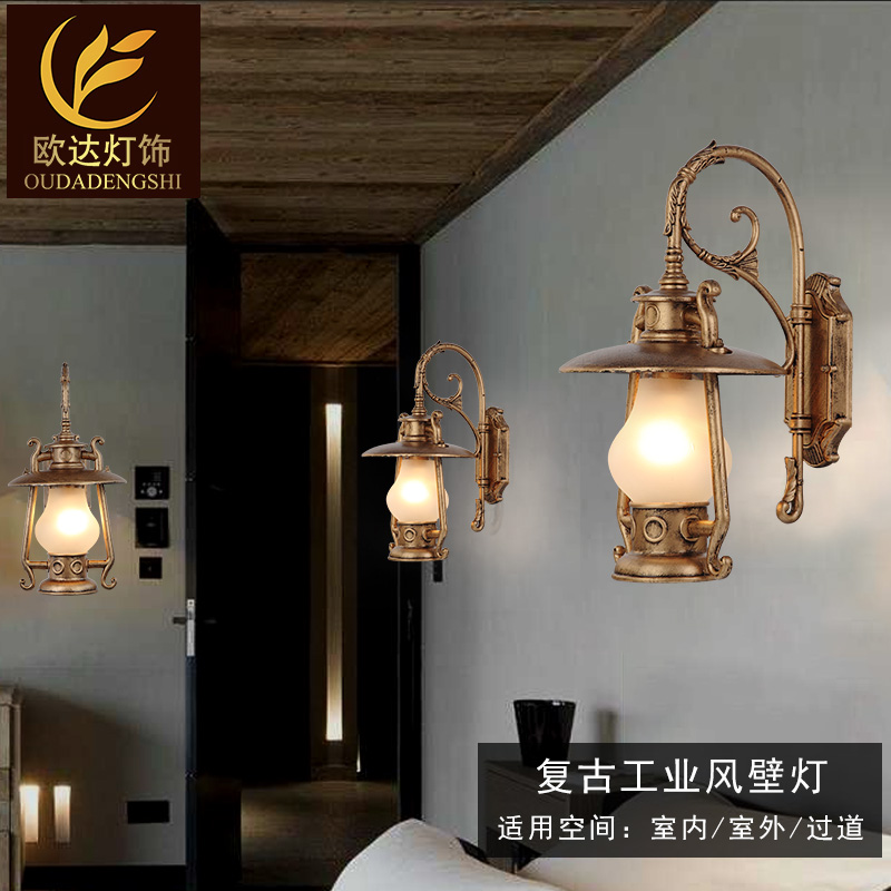 欧式室外防水壁灯美式阳台户外灯别墅门口路灯仿古围墙灯美式led